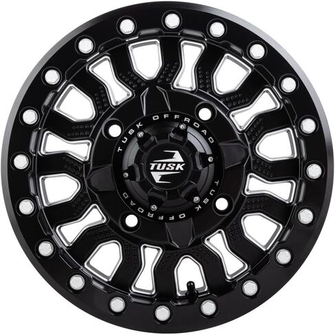 عجلة Tusk Fremont Beadlock 4/137 مقاس 15x7 متوافقة مع Can-Am Maverick X3 وHonda Pioneer 1000-5 2016-2026 (مطحون/أسود، أوفست 4.0 + 3.0) in Kuwait