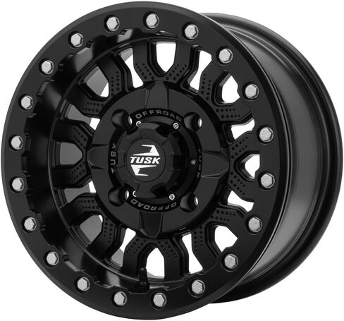 عجلة Tusk Fremont Beadlock 4/137 مقاس 15x7 متوافقة مع Can-Am Maverick X3 وHonda Pioneer 1000-5 2016-2026 (مطحون/أسود، أوفست 4.0 + 3.0) in Kuwait