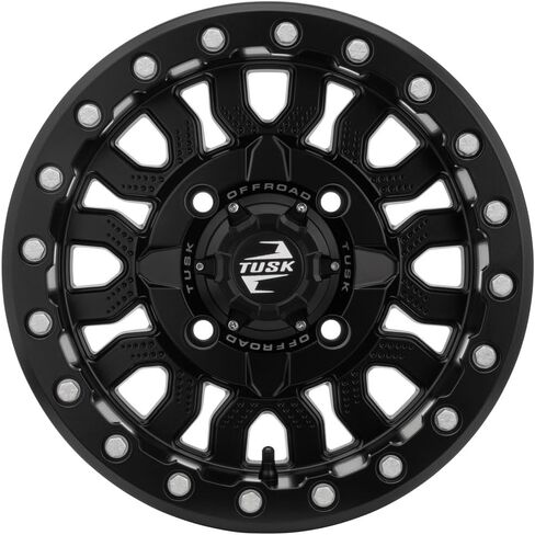 عجلة Tusk Fremont Beadlock 4/137 مقاس 15x7 متوافقة مع Can-Am Maverick X3 وHonda Pioneer 1000-5 2016-2026 (مطحون/أسود، أوفست 4.0 + 3.0) in Kuwait