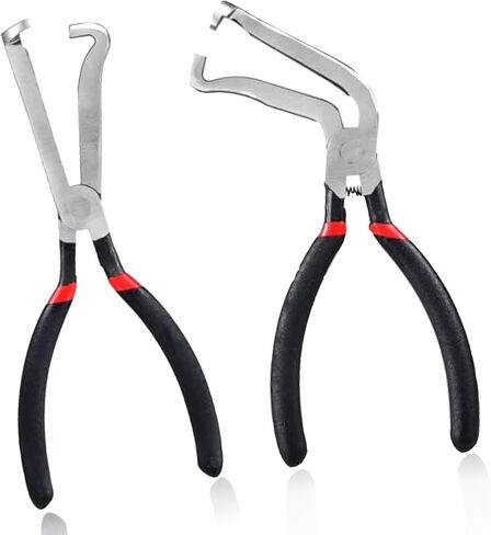 2Pcs Electrical Disconnect Pliers 37960, 8in Electrical Connector Pliers for Push Tab Style Plugs, Anti-Slip Fuel Line Clip Pliers Automotive Tools (1 x Straight + 1x 60 Degree) in Saudi Arabia