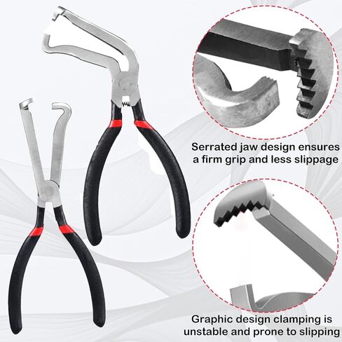 2Pcs Electrical Disconnect Pliers 37960, 8in Electrical Connector Pliers for Push Tab Style Plugs, Anti-Slip Fuel Line Clip Pliers Automotive Tools (1 x Straight + 1x 60 Degree) in Saudi Arabia