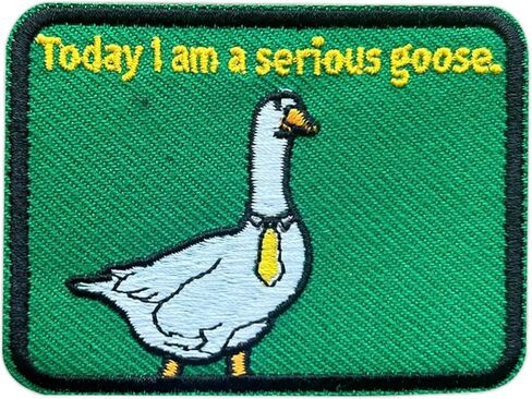 Today I Am a Serious Goose 3 Inches Hook and Loop Embroidered Applique Patches, Silly Goose Embroidery Patch, DIY Accessories for Backpacks Army Vests Dog Harness Clothes, Sarcastic Gifts in Saudi Arabia