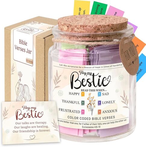 Wifey Bible Verse Jar – Valentine's Day Gifts for Wife, 92 Color-Coded Bible Verses “Read This When" | Faith Encouragement Gift for Her, Anniversary in Kuwait