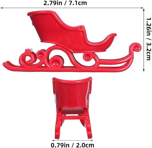 Garneck 12pcs Mini Christmas Sleigh Plastic Red Christmas Miniature Santa Sleigh Ornament for Xmas Holiday Tabletop Dollhouse Decor in Saudi Arabia