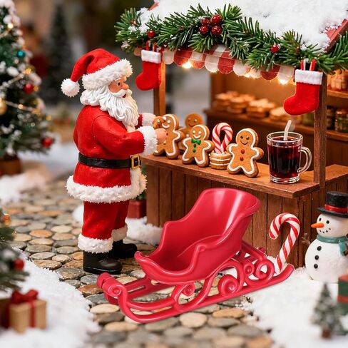 Garneck 12pcs Mini Christmas Sleigh Plastic Red Christmas Miniature Santa Sleigh Ornament for Xmas Holiday Tabletop Dollhouse Decor in Saudi Arabia