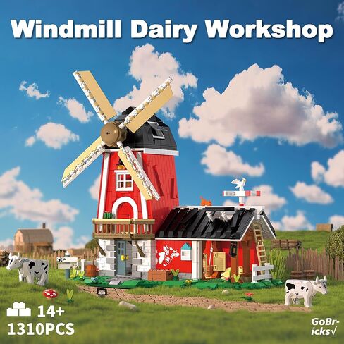 Farmhouse Building Sets, Ranch Cottage Toy Buildings Blocks for Adults, LED Lights Model Building Kits Birthday Office Home Decor for Boys Girls Teens 14+, 1268PCS in Saudi Arabia