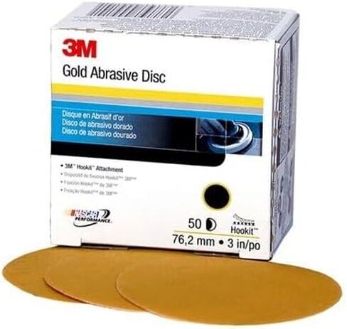 قرص ذهبي 3M Hookit 00916، 3 بوصة، P220، 50 قرصًا لكل كرتونة in Kuwait