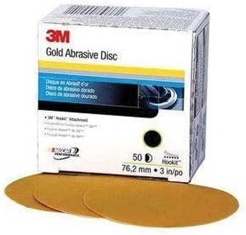 قرص ذهبي 3M Hookit 00916، 3 بوصة، P220، 50 قرصًا لكل كرتونة in Kuwait