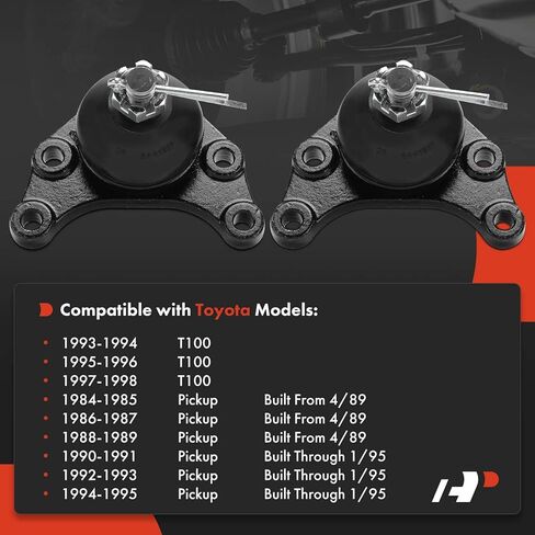 A-Premium 2 x Front Upper Ball Joint, Compatible with Toyota Pickup 1984-1995, T100 1993-1998, RWD in Saudi Arabia