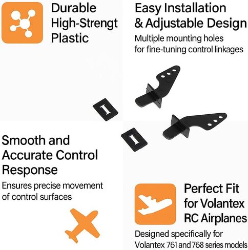 أبواق المؤازرة الصغيرة 3 مجموعات P7610106، أبواق التحكم البديلة لطائرة Volantex RC 761 سلسلة 761-1/2/4/5/6/7/8/9/10/11/12/13/14/15/16/17 و768 سلسلة 768-2 P51D، 768-3 F4U، 768-4 Trainstar Stunt in Kuwait