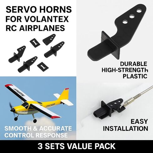 أبواق المؤازرة الصغيرة 3 مجموعات P7610106، أبواق التحكم البديلة لطائرة Volantex RC 761 سلسلة 761-1/2/4/5/6/7/8/9/10/11/12/13/14/15/16/17 و768 سلسلة 768-2 P51D، 768-3 F4U، 768-4 Trainstar Stunt in Kuwait