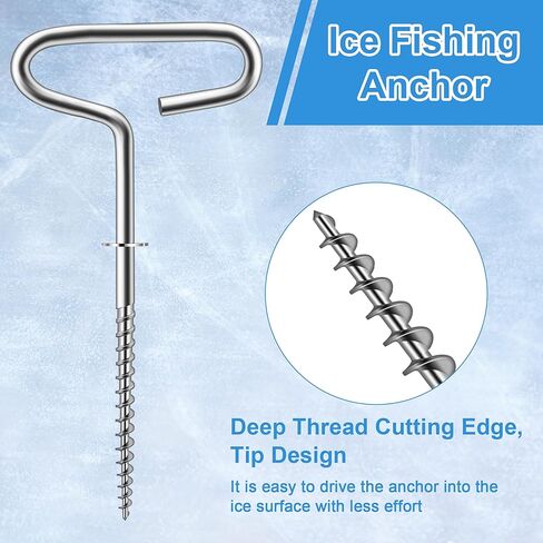 Coolrunner 14 PCS Ice Anchor Drill Adapter Kit Universal Ice Anchor Tool Auger Ice Fishing Anchor Adapter Ice Shanty Anchors for Setting Up Ice Fishing Shelter Tent in Saudi Arabia