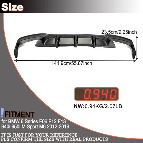 MCARCAR KIT ناشر خلفي من ألياف الكربون M6 لسيارة BMW 6 Series 2013-2018 F06 F12 F13 640i 650i M Sport M6 طقم هيكل ممتص الصدمات السفلي المخصص (ألياف الكربون) in Saudi Arabia