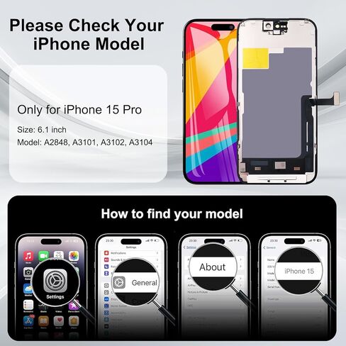 for iPhone SE 2022/SE 3 Generation Screen Replacement, Display Assembly 4.7 inch 3D Touch Screen Digitizer for A2783, A2595, A2785, A2782, A2784 with Waterproof Seal+Repair Tools+Screen Protector in Saudi Arabia