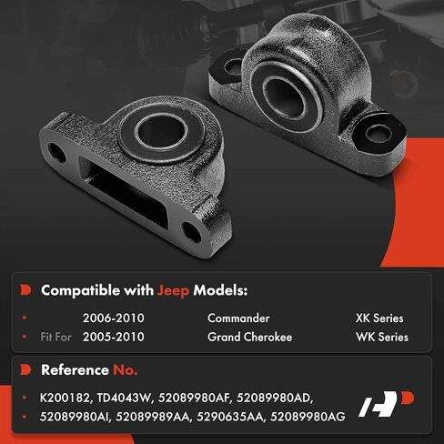 A-Premium 2 × طقم جلبة ذراع التحكم السفلي الأمامي والخلفي، متوافق مع Jeep WK Series Grand Cherokee 2005-2010، XK Series Commander 2006-2010 in Saudi Arabia