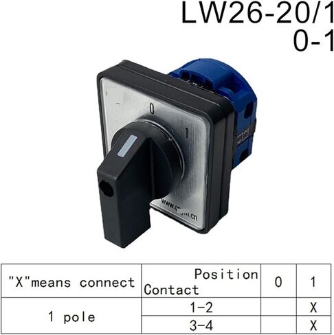 LW26-20/1 LW28 YMW26 ON/Off 2 موضع 2 أقطاب 4 محطات CA-10 440V Ui 690V 20A مفتاح كامة دوارة (إيقاف التشغيل) in Saudi Arabia