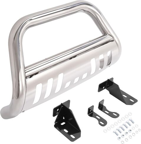 HECASA Bull Bar Brush Guard متوافق مع 2003-2014 Honda Pilot Ridgeline Grill Impact Bar مع دعامة تثبيت واقٍ من الصدمات فتحات محفورة مسبقًا لتلميع الفولاذ المقاوم للصدأ فضي in Kuwait