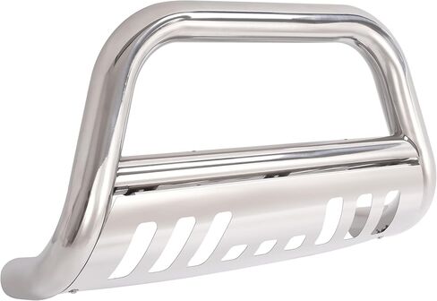 HECASA Bull Bar Brush Guard متوافق مع 2003-2014 Honda Pilot Ridgeline Grill Impact Bar مع دعامة تثبيت واقٍ من الصدمات فتحات محفورة مسبقًا لتلميع الفولاذ المقاوم للصدأ فضي in Kuwait