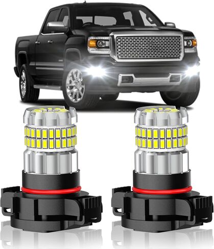 Fit for GMC Sierra 1500 2500 3500 2007-2015 Fog Light Bulbs or DRL, 13000LM Super Bright 360° Illumination 5202/H16 Fog Lights, 6000K Cool White Upgraded 4014 Chips Fog Lamp, Pack of 2 in Kuwait