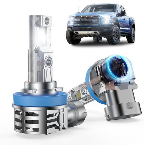[ترقية 2025] لمبات LED H 11 [الأحدث والألمع] 50000 لومن 800% فائقة السطوع 1: 1 لمبة إضاءة ضباب صغيرة الحجم، مطلوب محول، 6500 ك أبيض، حزمة من 2 in Saudi Arabia