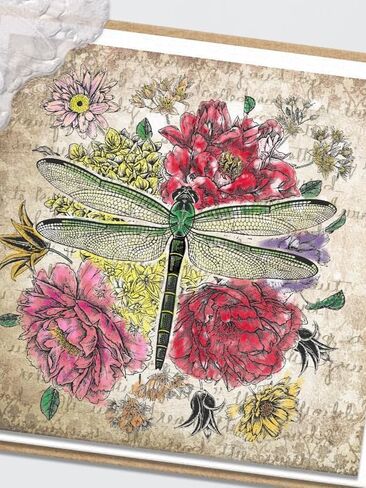 Dragonfly Background Clear Stamps for Card Making and Photo Album Decorations, Spring Flower Background Transparent Silicone Rubber Seal Stamps for Crafts Journal DIY Scrapbooking in Saudi Arabia