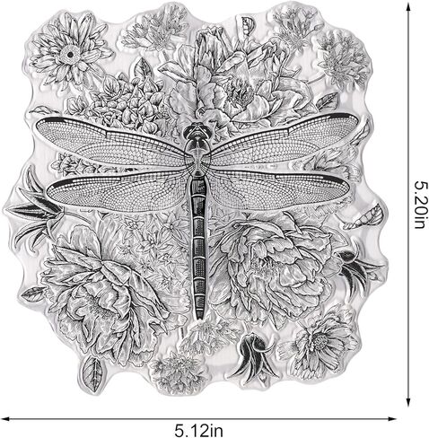 Dragonfly Background Clear Stamps for Card Making and Photo Album Decorations, Spring Flower Background Transparent Silicone Rubber Seal Stamps for Crafts Journal DIY Scrapbooking in Saudi Arabia