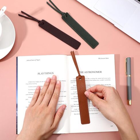 6Pcs Leather Bookmark, Bookmark for Men, Classic Stitched Book Marks for Reading Bookmarks for Books Lovers, Page Markers Reading for Books Lovers, Readers, Book Marks for Men Women in Saudi Arabia