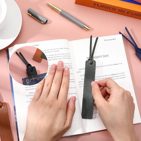 6Pcs Leather Bookmark, Bookmark for Men, Classic Stitched Book Marks for Reading Bookmarks for Books Lovers, Page Markers Reading for Books Lovers, Readers, Book Marks for Men Women in Saudi Arabia