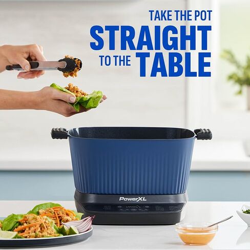 جهاز طهي متعدد رقمي من STIRMAX DELUXE بسعة 7.5 لتر مع مجداف تلقائي للتحريك والتمزيق، 9 في 1 إعدادات مسبقة قابلة للبرمجة لقلي الطعام وحرقه وبنيه قبل الغليان - الملحقات والمقلاة وكتاب الطبخ in Kuwait