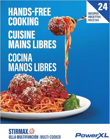 جهاز طهي متعدد رقمي من STIRMAX DELUXE بسعة 7.5 لتر مع مجداف تلقائي للتحريك والتمزيق، 9 في 1 إعدادات مسبقة قابلة للبرمجة لقلي الطعام وحرقه وبنيه قبل الغليان - الملحقات والمقلاة وكتاب الطبخ in Kuwait