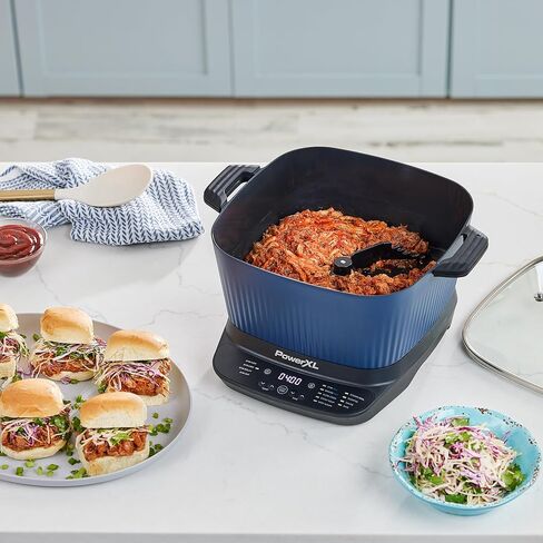 جهاز طهي متعدد رقمي من STIRMAX DELUXE بسعة 7.5 لتر مع مجداف تلقائي للتحريك والتمزيق، 9 في 1 إعدادات مسبقة قابلة للبرمجة لقلي الطعام وحرقه وبنيه قبل الغليان - الملحقات والمقلاة وكتاب الطبخ in Kuwait