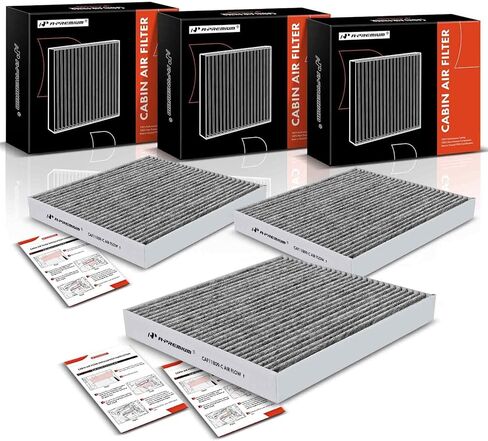 A-Premium 3-PC Cabin Air Filter with Activated Carbon Compatible with Cadillac Escalade & Chevrolet Silverado 1500, Suburban, Tahoe & GMC Sierra 1500, Yukon XL, 2014-2020, 4.3L 6.2L, Replace# 22808781 in Kuwait