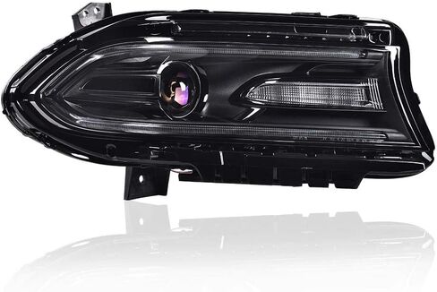 ANDPLAY Front Headlight Headlamp Assembly Right side Compatible with Dodge Charger 2015-2021 Halogen CH2503270, CH2502270, CH2502271,CH2503271 Clear Lens Black Housing Amber Reflector in Saudi Arabia