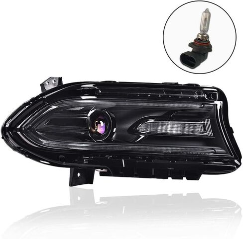 ANDPLAY Front Headlight Headlamp Assembly Right side Compatible with Dodge Charger 2015-2021 Halogen CH2503270, CH2502270, CH2502271,CH2503271 Clear Lens Black Housing Amber Reflector in Saudi Arabia