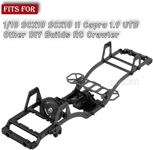 RC Carbon Fiber LCG Chassis Frame Upgrades Part for 1/10 SCX10 SCX10 II Capra 1.9 UTB & Other DIY Builds RC Crawler,Front Mounted Transmission LCG Chassis Kit,Cab Body Mount Brace,Black in Saudi Arabia