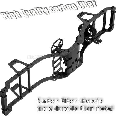 RC Carbon Fiber LCG Chassis Frame Upgrades Part for 1/10 SCX10 SCX10 II Capra 1.9 UTB & Other DIY Builds RC Crawler,Front Mounted Transmission LCG Chassis Kit,Cab Body Mount Brace,Black in Saudi Arabia