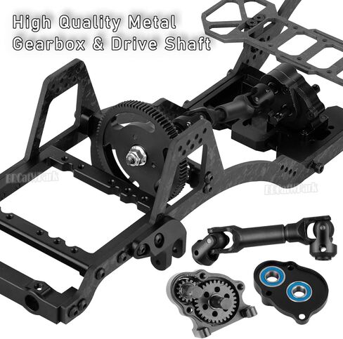 RC Carbon Fiber LCG Chassis Frame Upgrades Part for 1/10 SCX10 SCX10 II Capra 1.9 UTB & Other DIY Builds RC Crawler,Front Mounted Transmission LCG Chassis Kit,Cab Body Mount Brace,Black in Saudi Arabia
