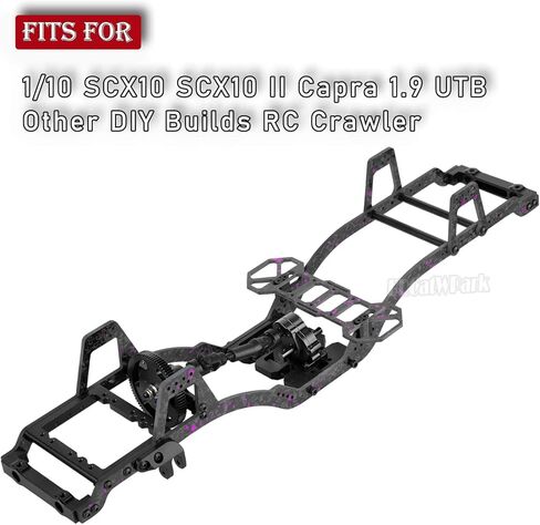 RC Carbon Fiber LCG Chassis Frame Upgrades Part for 1/10 SCX10 SCX10 II Capra 1.9 UTB & Other DIY Builds RC Crawler,Front Mounted Transmission LCG Chassis Kit,Cab Body Mount Brace,Black in Saudi Arabia