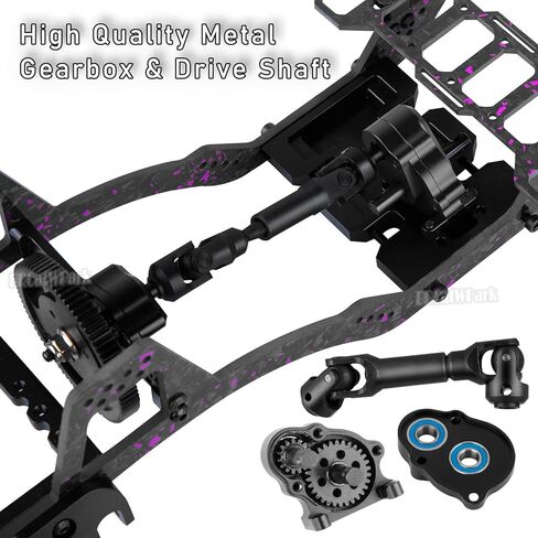 RC Carbon Fiber LCG Chassis Frame Upgrades Part for 1/10 SCX10 SCX10 II Capra 1.9 UTB & Other DIY Builds RC Crawler,Front Mounted Transmission LCG Chassis Kit,Cab Body Mount Brace,Black in Saudi Arabia