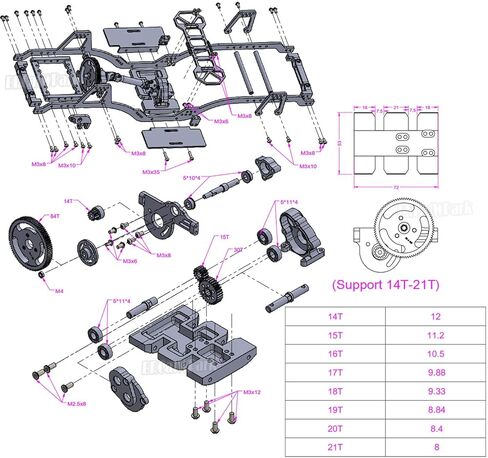 RC Carbon Fiber LCG Chassis Frame Upgrades Part for 1/10 SCX10 SCX10 II Capra 1.9 UTB & Other DIY Builds RC Crawler,Front Mounted Transmission LCG Chassis Kit,Cab Body Mount Brace,Black in Saudi Arabia