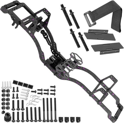 RC Carbon Fiber LCG Chassis Frame Upgrades Part for 1/10 SCX10 SCX10 II Capra 1.9 UTB & Other DIY Builds RC Crawler,Front Mounted Transmission LCG Chassis Kit,Cab Body Mount Brace,Black in Saudi Arabia