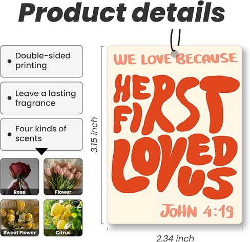 Trendy Pink Christian Bible Car Air Freshener 4 Pcs - Cute Floral Christian God Air Freshener Hanging Decor for Cars Closet Drawer Books, Girly Car Accessories Mirror Decor for Women in Saudi Arabia