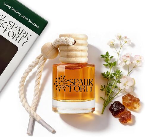 معطر هواء للسيارة برائحة الزهور، عطر طبيعي يدوم طويلاً، تصميم غطاء خشبي أنيق، نباتي، لم يتم الإساءة إلى الحيوانات لتصنيعه، خالٍ من البارابين in Saudi Arabia