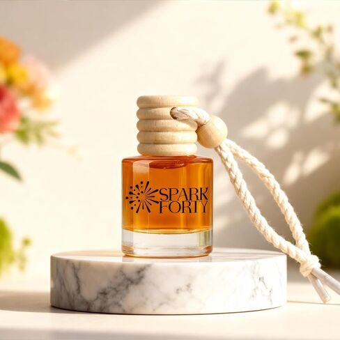معطر هواء للسيارة برائحة الزهور، عطر طبيعي يدوم طويلاً، تصميم غطاء خشبي أنيق، نباتي، لم يتم الإساءة إلى الحيوانات لتصنيعه، خالٍ من البارابين in Saudi Arabia