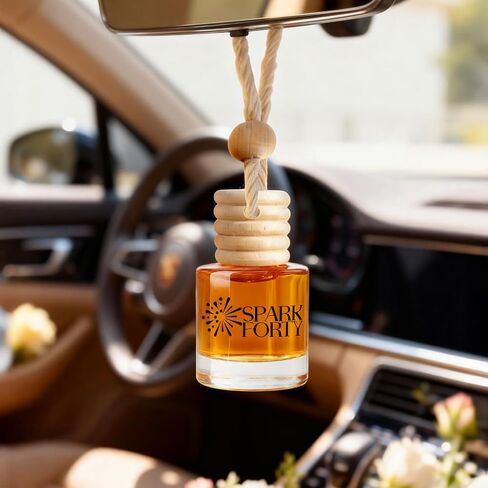 معطر هواء للسيارة برائحة الزهور، عطر طبيعي يدوم طويلاً، تصميم غطاء خشبي أنيق، نباتي، لم يتم الإساءة إلى الحيوانات لتصنيعه، خالٍ من البارابين in Saudi Arabia