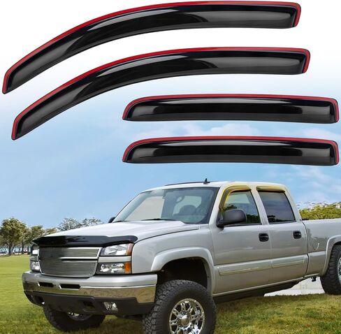 Window Visors Rain Guard Compatible with 1999-2007 Chevy Silverado GMC Sierra 1500/2500/2500HD/3500, Rain Guards Shields Vent Shade Deflector Vent Window Visors in-Channel Vent Deflectors in Saudi Arabia