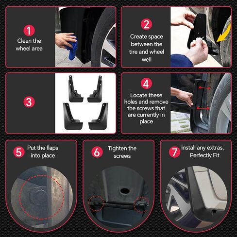 واقيات الطين BDFHYK، واقيات الطين، واقيات الطين، متوافقة مع 2019-2022 دودج رام 1500 بدون مشاعل الحاجز، 4 قطع من الجانب الأمامي والخلفي in Kuwait