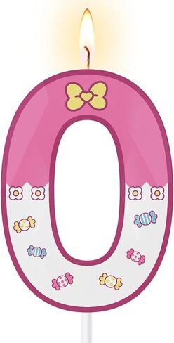 Large 3D Number 1 Birthday Candles - 5 & 2.76 Inches Pink Cartoon Stuff Cake Toppers, Sweet Themed Birthday Decorations for Party Favors Supplies (Number 6) in Saudi Arabia