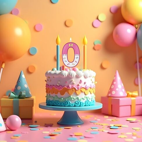 Large 3D Number 1 Birthday Candles - 5 & 2.76 Inches Pink Cartoon Stuff Cake Toppers, Sweet Themed Birthday Decorations for Party Favors Supplies (Number 6) in Saudi Arabia
