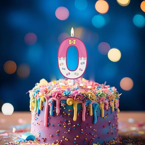 Large 3D Number 1 Birthday Candles - 5 & 2.76 Inches Pink Cartoon Stuff Cake Toppers, Sweet Themed Birthday Decorations for Party Favors Supplies (Number 6) in Saudi Arabia